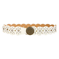 Retro Denim White Pattern Buckle Belt