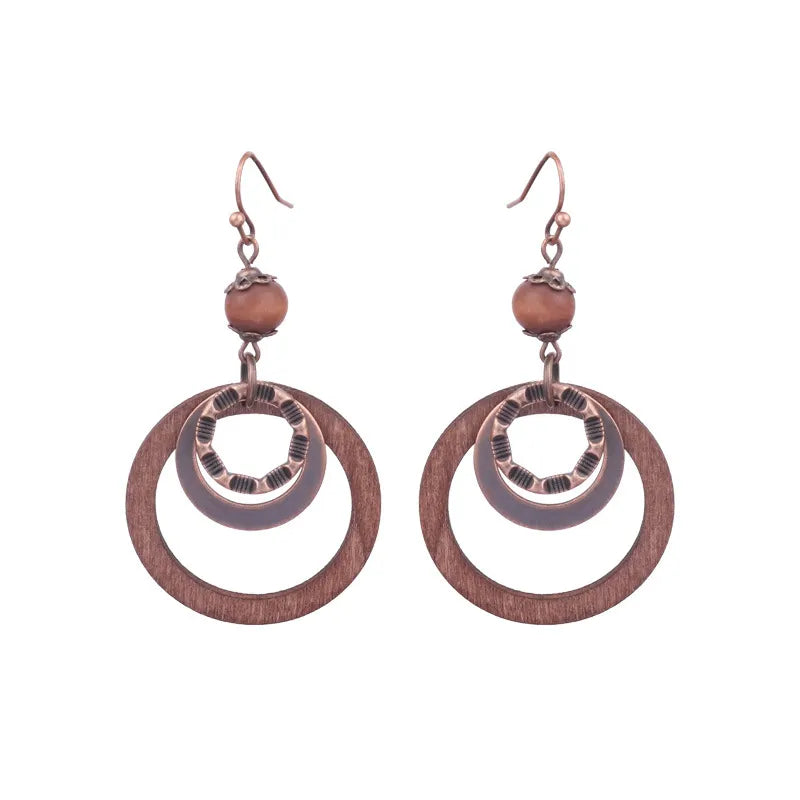 Women's Bohemian Teardrop-shaped Hand-woven Tassel Earrings