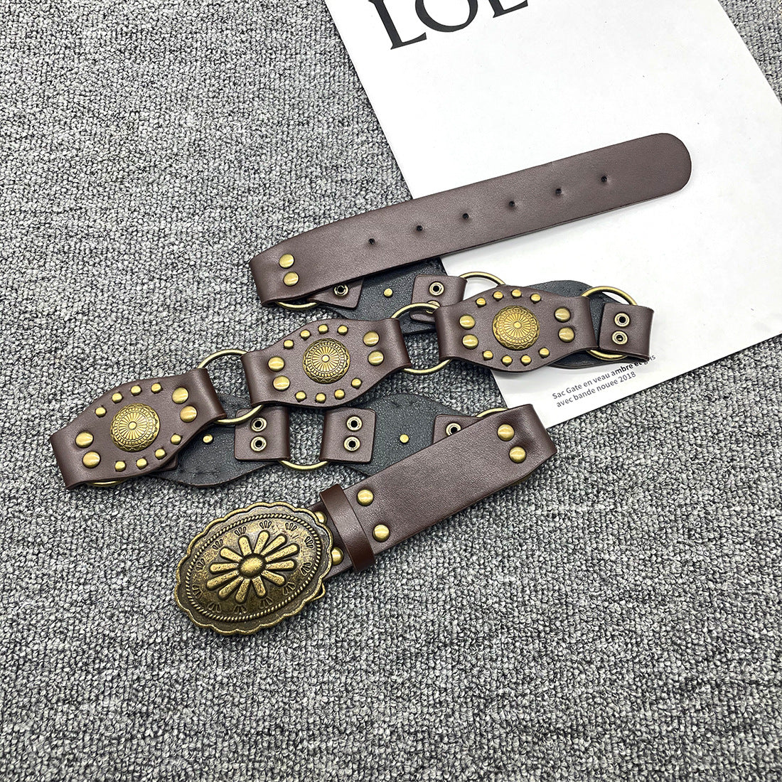 Personalized Western Cowboy Style Metal Ring Buckle Belt