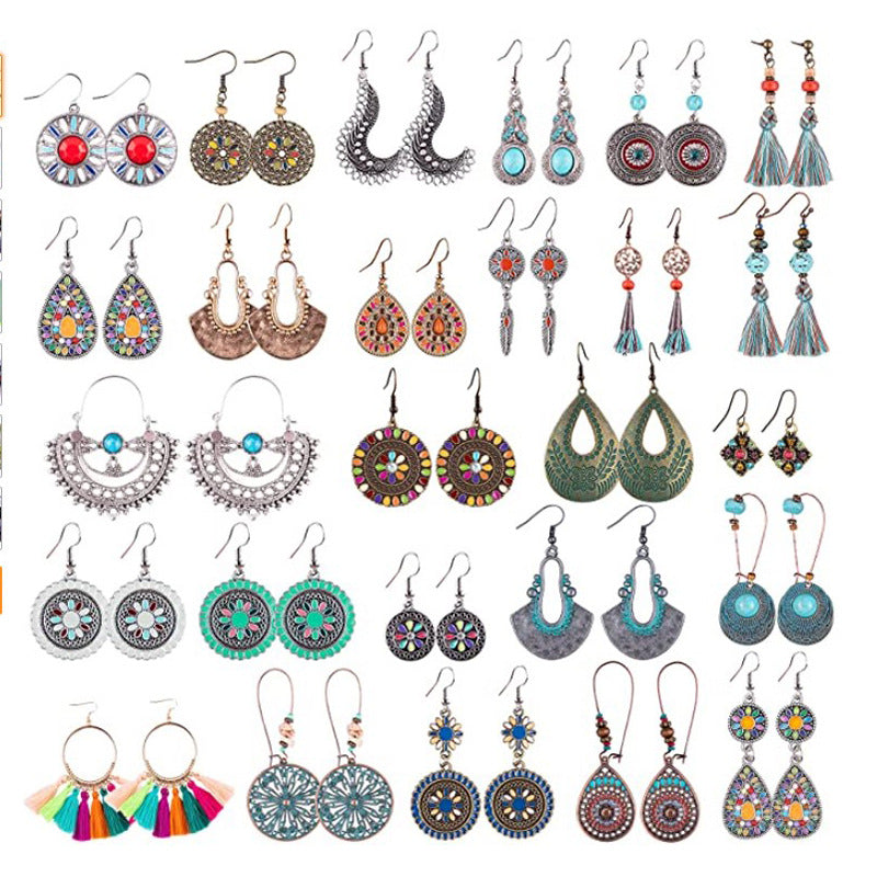 Women's Bohemian Geometric Alloy Retro Temperament Earrings