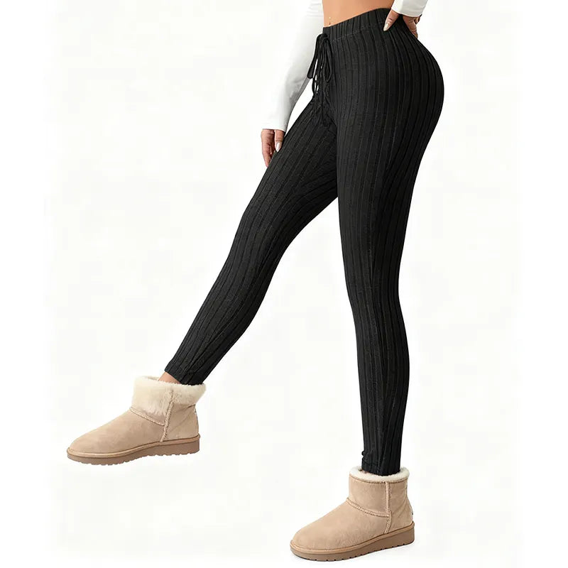 Women's High-Waisted Ribbed Leggings