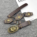 Personalized Western Cowboy Style Metal Ring Buckle Belt