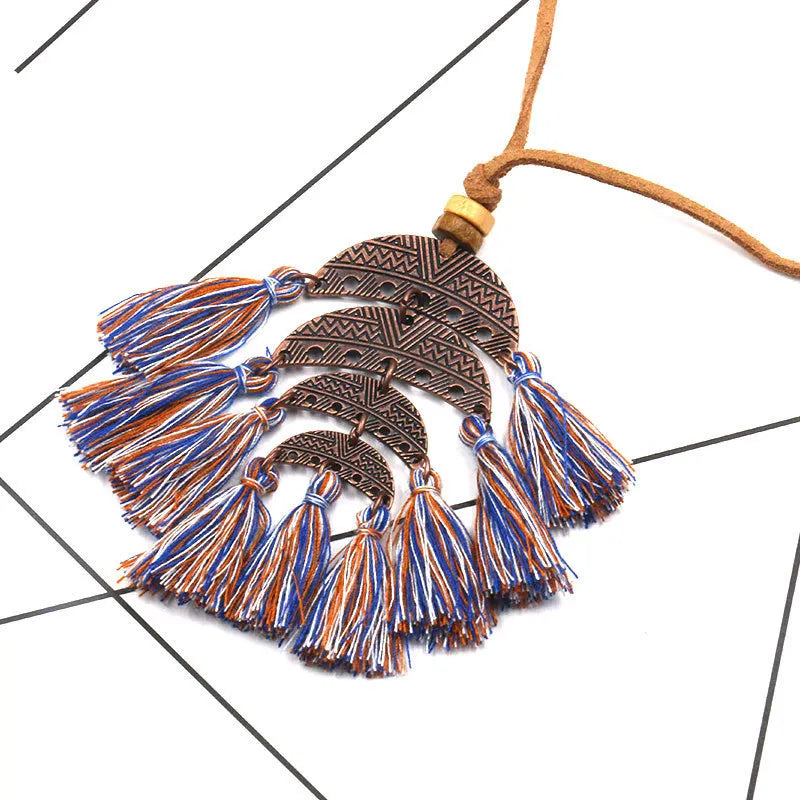 Women's Bohemian Tassel Alloy Necklac