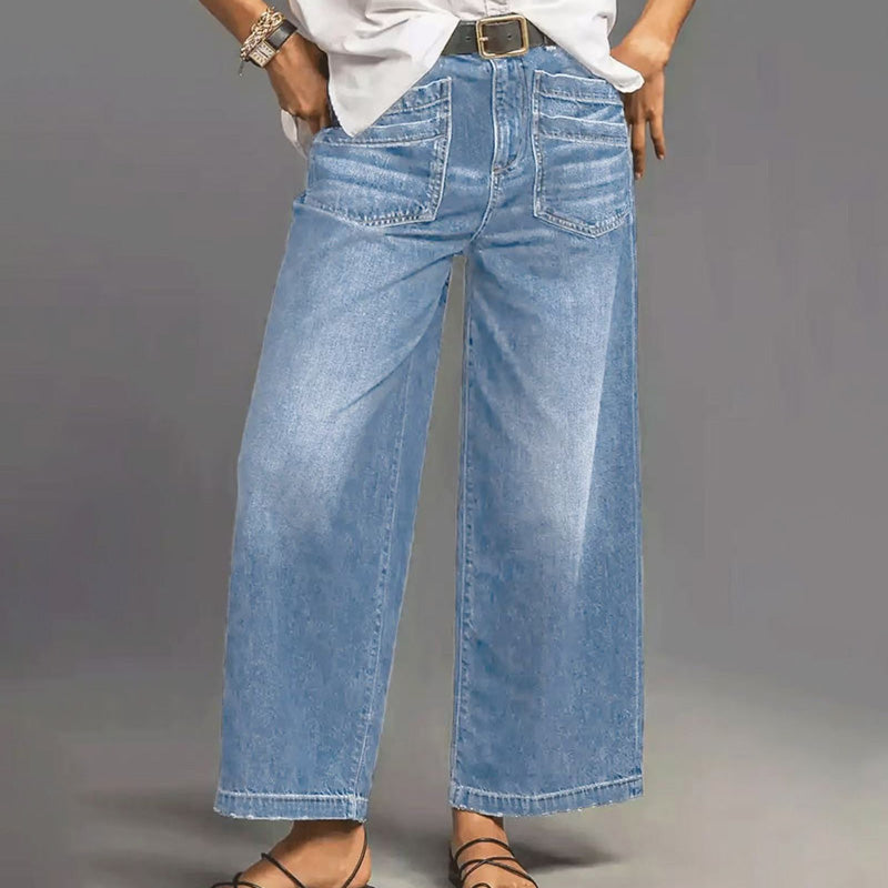 Women's High-Rise Wide-Leg Jeans – Tummy Control, Elongating Fit & Premium Denim in 4 Versatile Washes