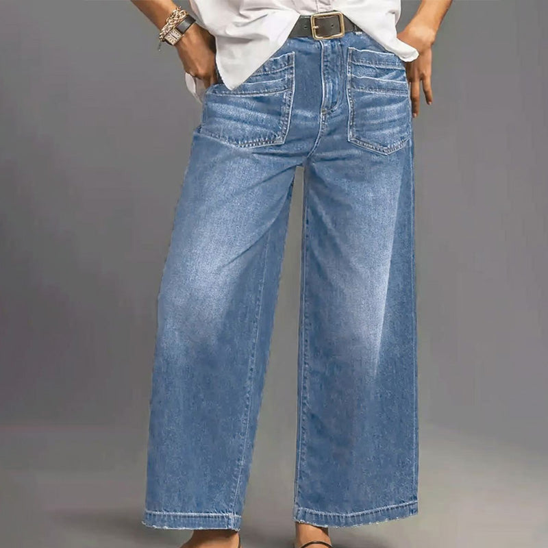 Women's High-Rise Wide-Leg Jeans – Tummy Control, Elongating Fit & Premium Denim in 4 Versatile Washes