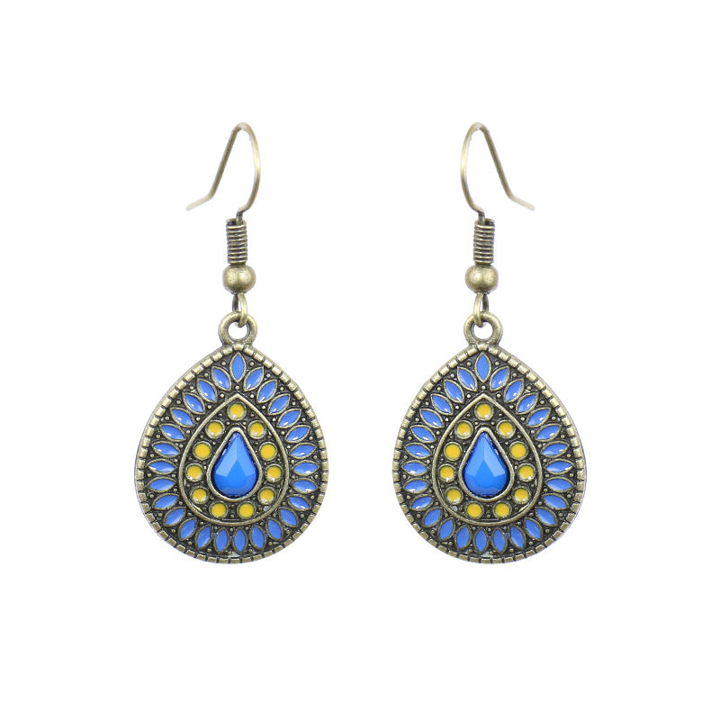 Women's Bohemian Exotic Water Drop Flower Earrings