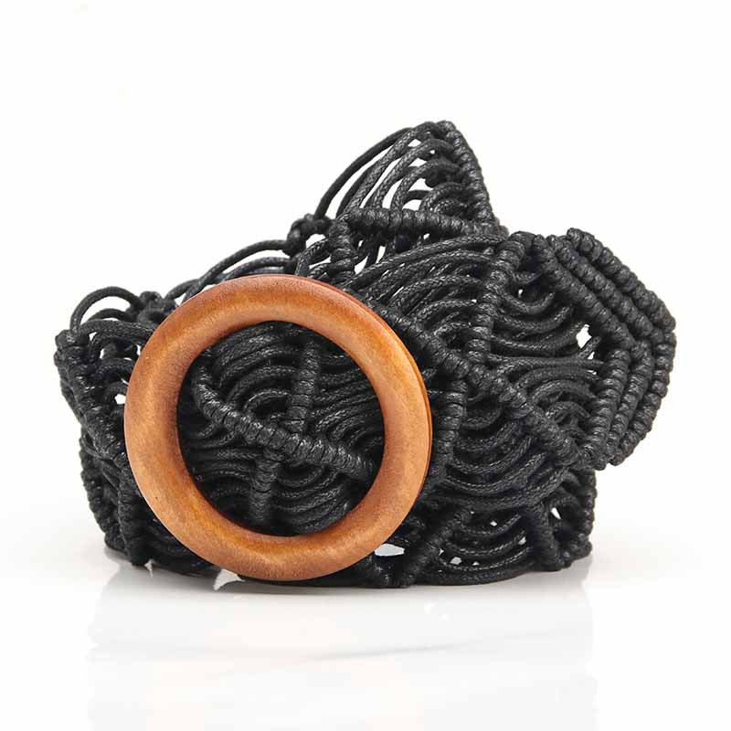 Vintage Wax Rope Hollow Woven Belt