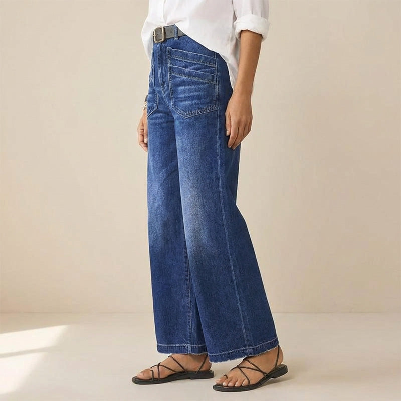 Women's High-Rise Wide-Leg Jeans – Tummy Control, Elongating Fit & Premium Denim in 4 Versatile Washes