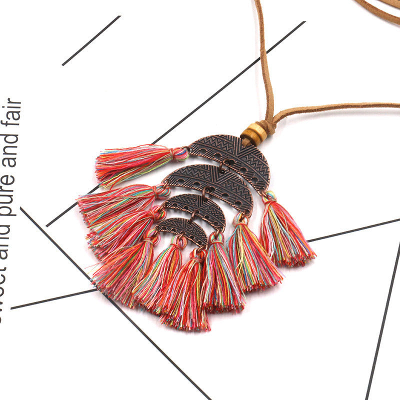 Women's Bohemian Tassel Alloy Necklac