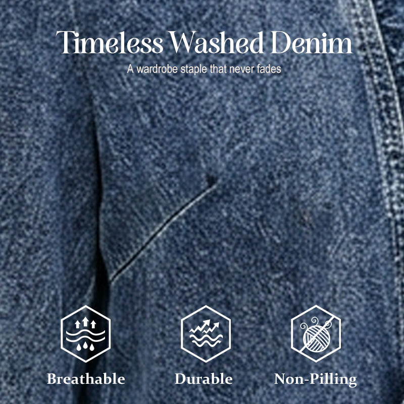 Women's Ruffle Trim Open-Front Denim Jacket – Lightweight, feminine & versatile – chic for any outfit 👗