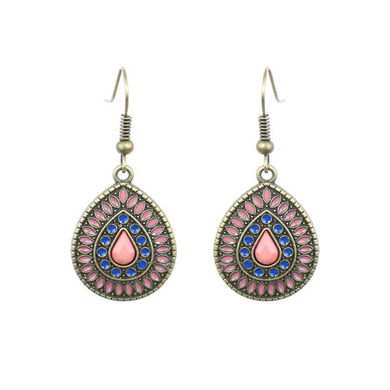 Women's Bohemian Exotic Water Drop Flower Earrings