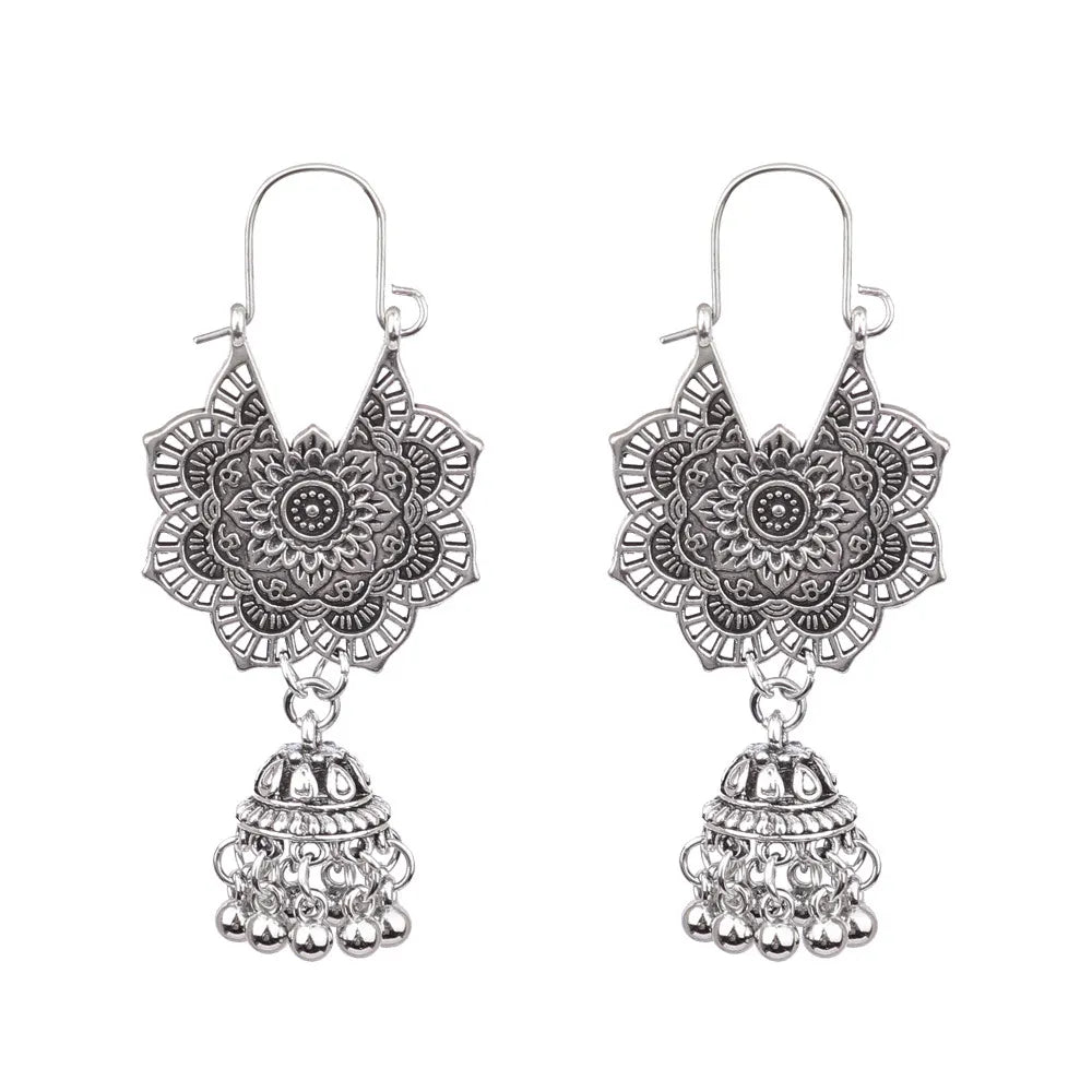 Women's Bohemian Hollow Tassel Rice Bead Earrings