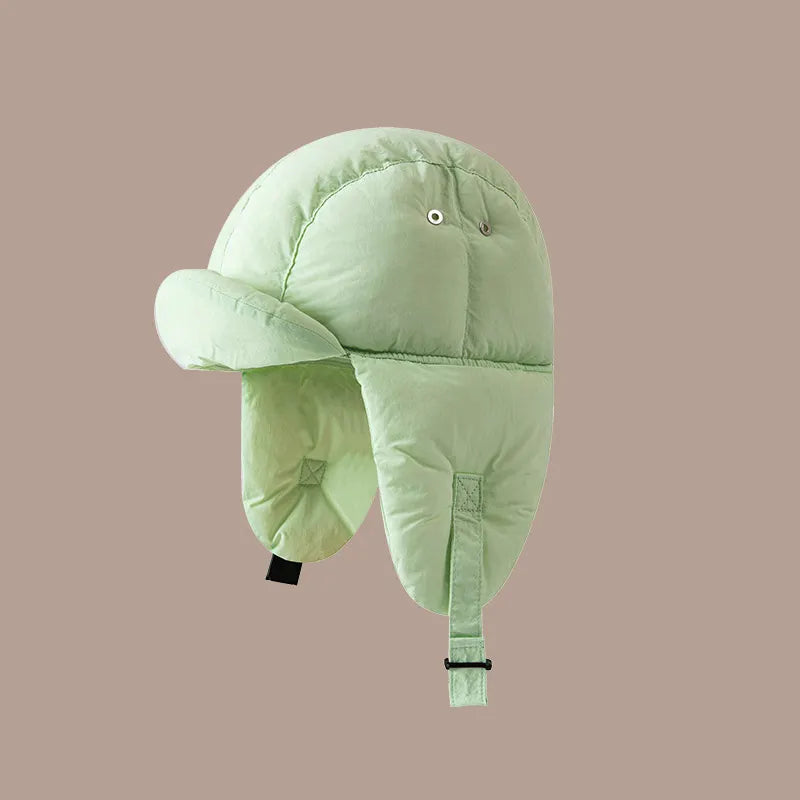 Trapper Down Beanie Hat With Ear Flaps And Adjustable Strap