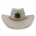 Unisex Fall Vintage Western Denim Suede Sun Protection Wide Brim Hat