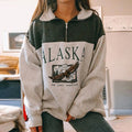 Women's Fashion Zipper Print Long Sleeve Blouse Hoodie Lady Wq42