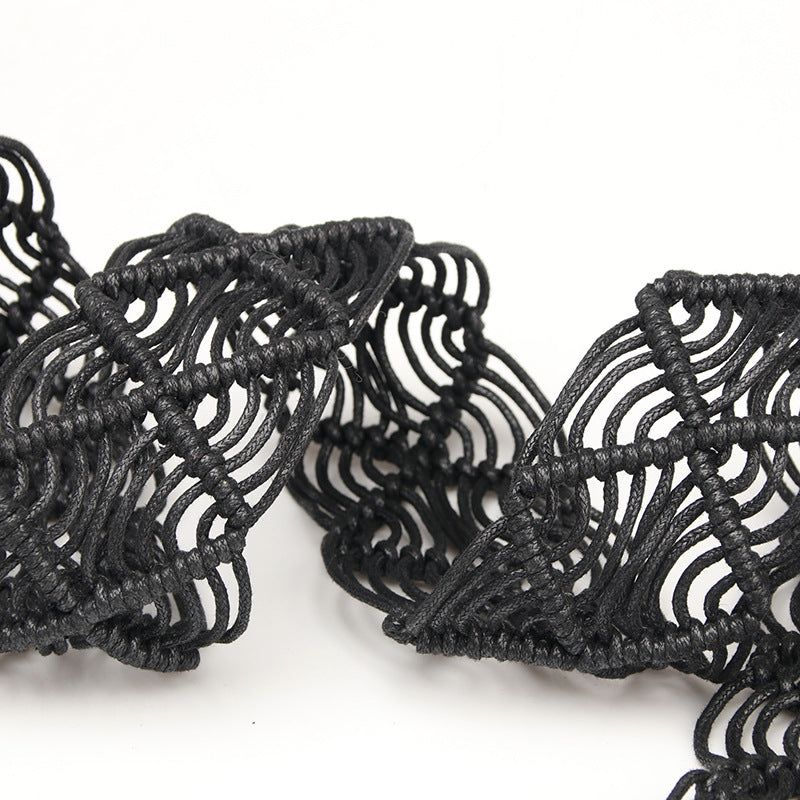 Vintage Wax Rope Hollow Woven Belt