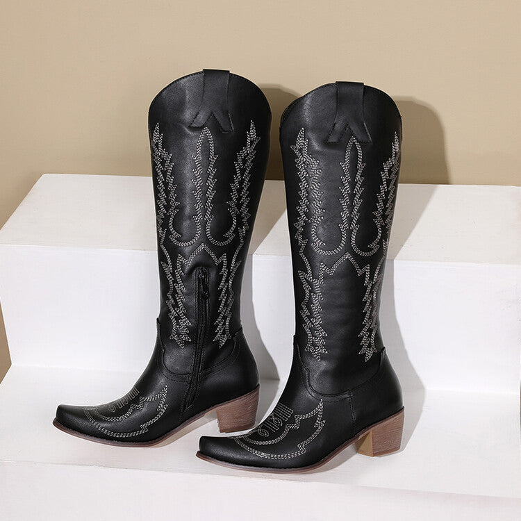 Women's Vintage Embroidered Long Western Boots