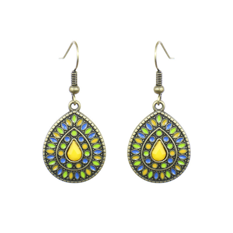 Women's Bohemian Exotic Water Drop Flower Earrings