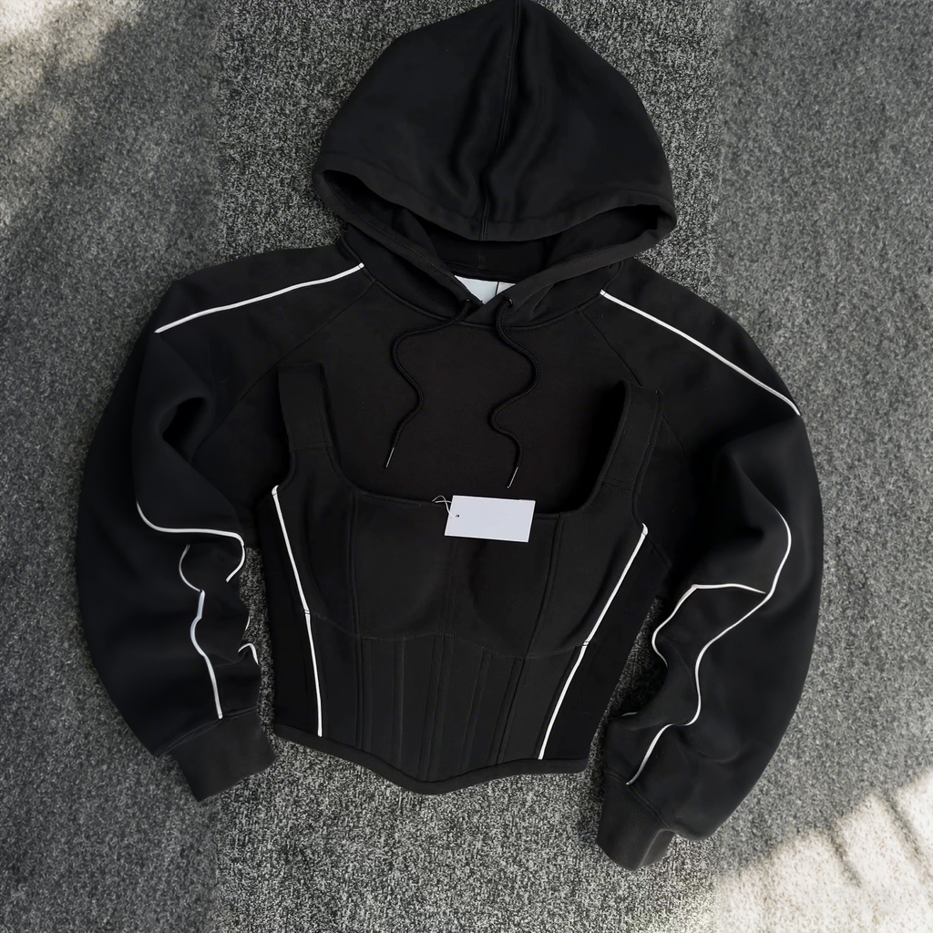 Custom Hoodie Corset Set Blending Sporty Vibes With A Touch Of Structure And Style